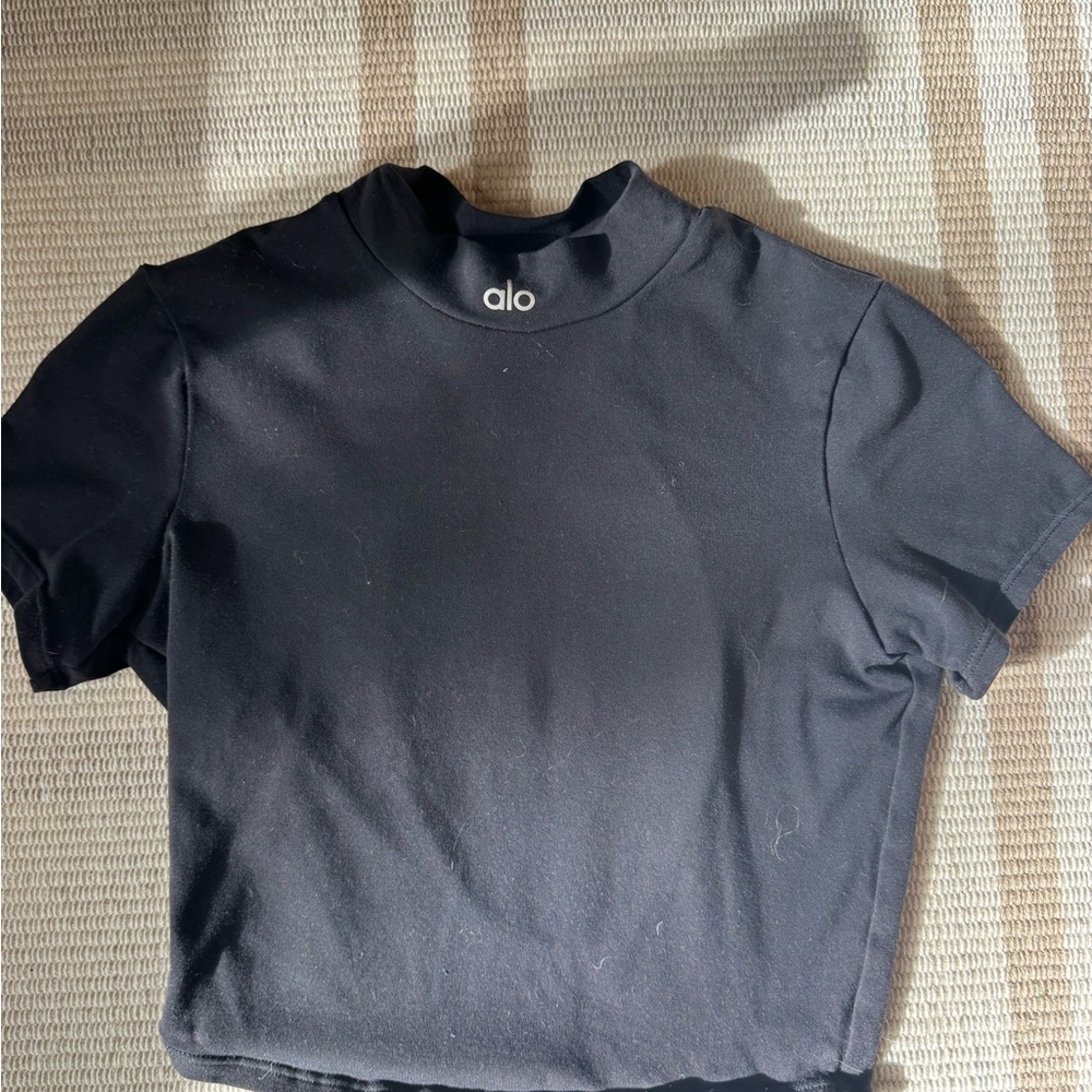 ALO Yoga Black Crop Top - Open Back